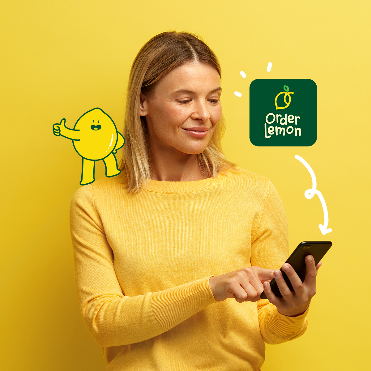 personne installant orderlemon sur son téléphone