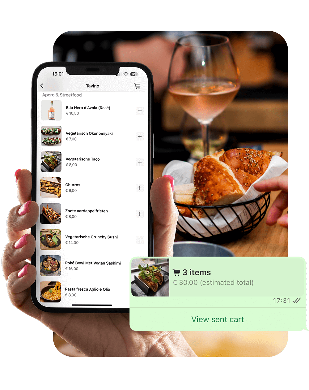 Order food online and have it delivered to your home via WhatsApp